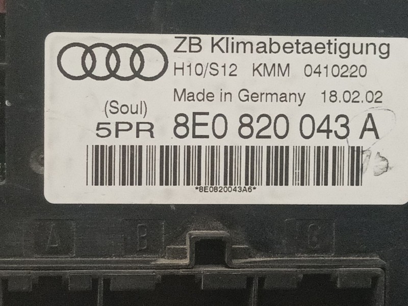 Recambio de mando calefaccion / aire acondicionado para audi a4 avant (8e) 2.0 referencia OEM IAM 8E0820043AC  