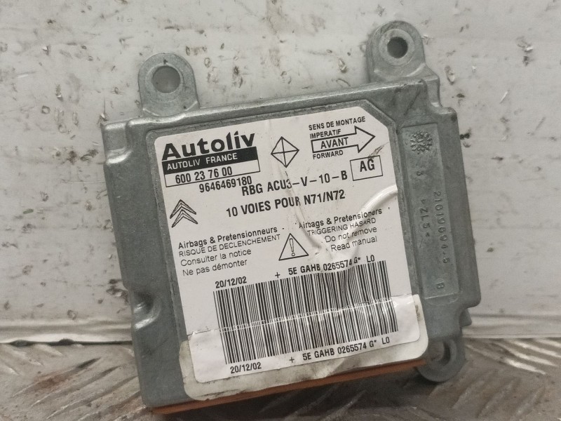 Recambio de centralita airbag para citroen xsara berlina 1.9 diesel referencia OEM IAM 9646469180 600237600 