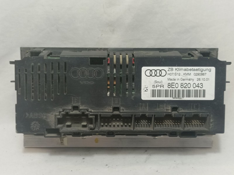 Recambio de mando calefaccion / aire acondicionado para audi a4 avant (8e) 2.0 referencia OEM IAM 8E0820043AC   Recambio de mando calefaccion / aire acondicionado para audi a4 avant (8e) 2.0 referencia OEM IAM 8E0820043AC