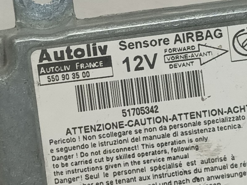 Recambio de centralita airbag para fiat doblo (119) 1.9 diesel cat referencia OEM IAM 550903500 51705342 