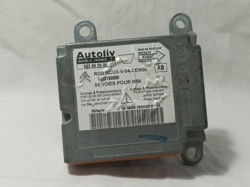 Recambio de centralita airbag para citroen berlingo 1.9 diesel referencia OEM IAM 603602500 9653190880 