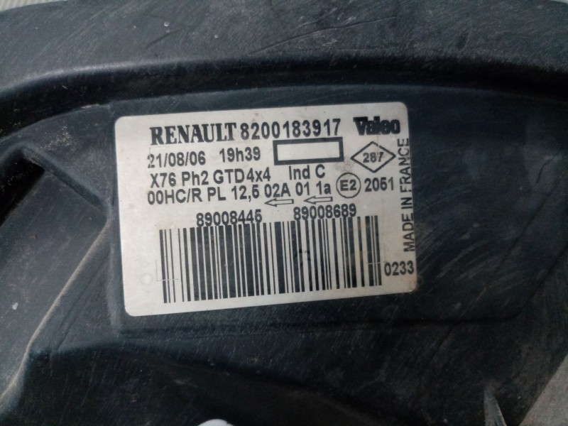 Recambio de faro izquierdo para renault kangoo (f/kc0) referencia OEM IAM 8200183917   Recambio de faro izquierdo para renault kangoo (f/kc0) referencia OEM IAM 8200183917