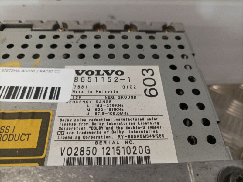 Recambio de sistema audio / radio cd para volvo v70 familiar referencia OEM IAM 8651152 8651652 