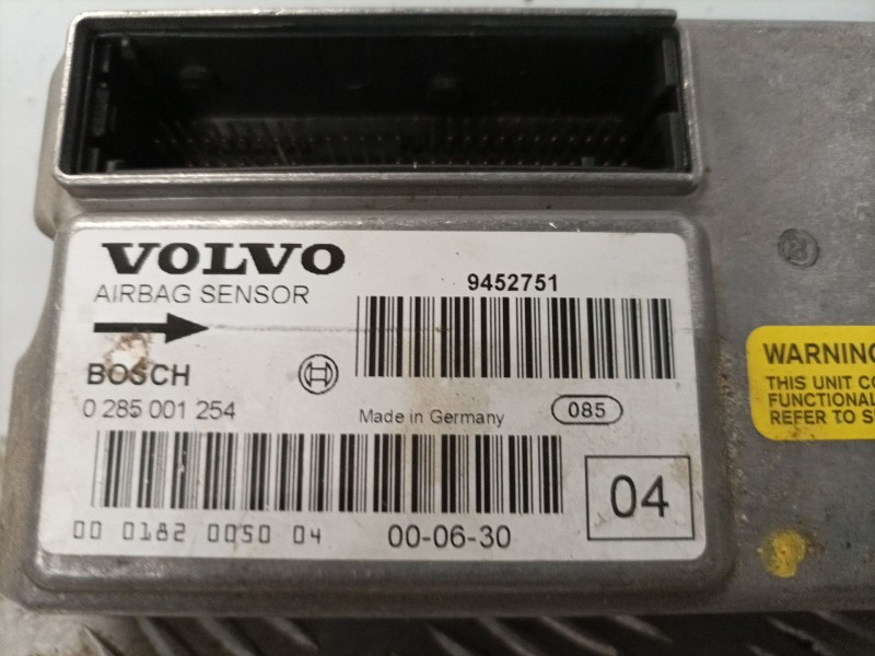 Recambio de centralita airbag para volvo s80 berlina 2.5 d referencia OEM IAM 9452751 0285001254  Recambio de centralita airbag para volvo s80 berlina 2.5 d referencia OEM IAM 9452751 0285001254