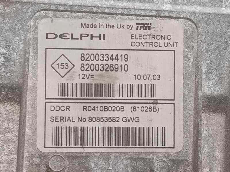 Recambio de centralita motor uce para renault megane ii classic berlina referencia OEM IAM 8200334419 8200326910 
