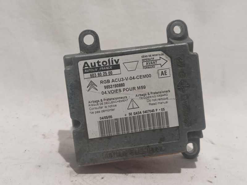 Recambio de centralita airbag para citroen berlingo 1.9 diesel referencia OEM IAM 603602500 9653190880 