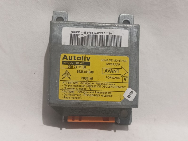 Recambio de centralita airbag para citroen xsara berlina 1.9 diesel referencia OEM IAM 550741100 9638101980 