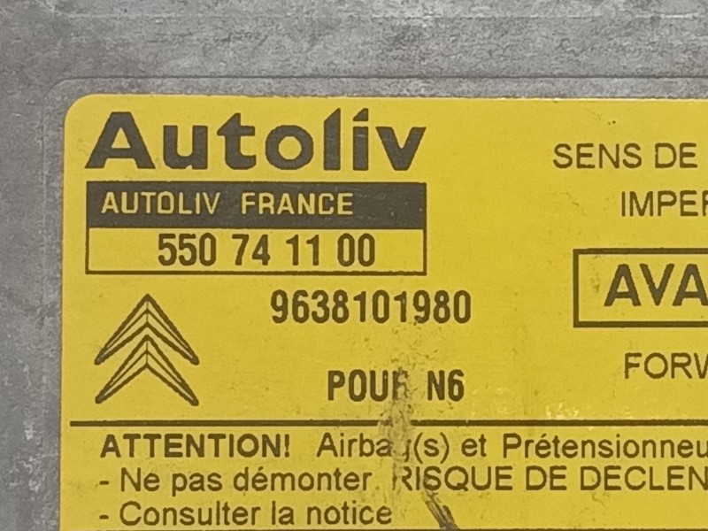 Recambio de centralita airbag para citroen xsara berlina 1.9 diesel referencia OEM IAM 550741100 9638101980 