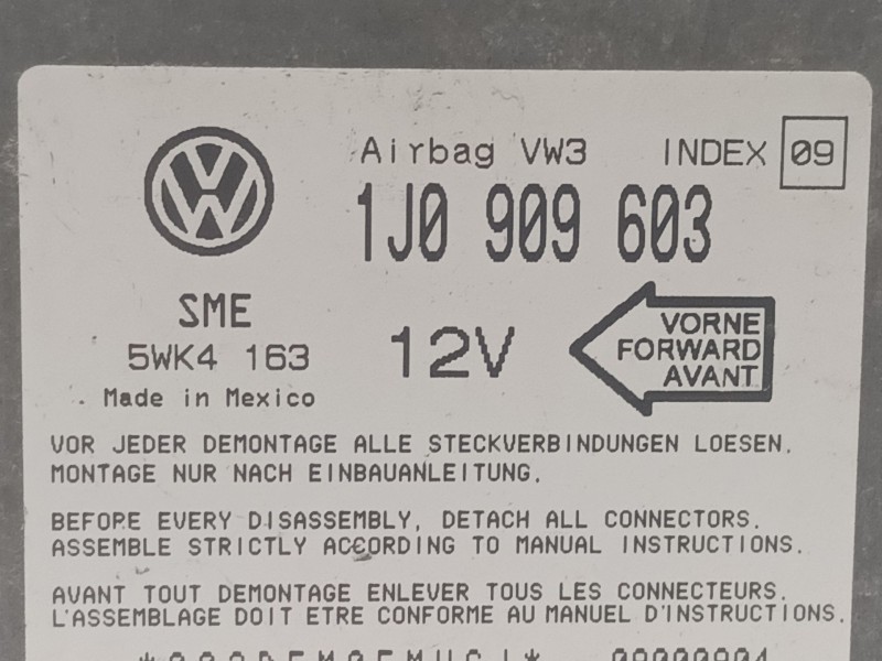 Recambio de centralita airbag para seat ibiza (6k1) stella referencia OEM IAM 1J0909603BR  