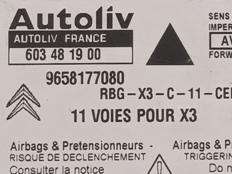 Recambio de centralita airbag para citroen c5 berlina referencia OEM IAM 9658177080 603481900 