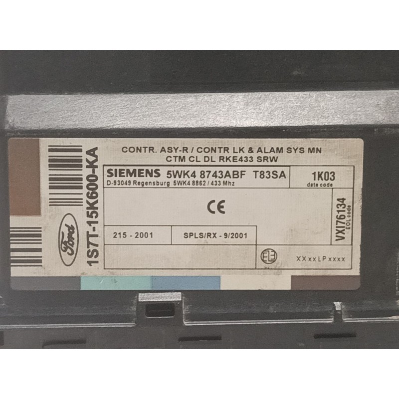 Recambio de modulo electronico para ford mondeo berlina (ge) trend referencia OEM IAM 1S7T15K600KA 5WK48743ABF 