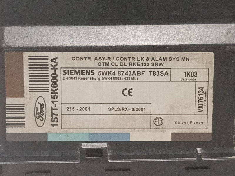 Recambio de modulo electronico para ford mondeo berlina (ge) trend referencia OEM IAM 1S7T15K600KA 5WK48743ABF 