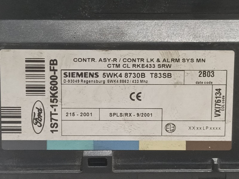 Recambio de modulo electronico para ford focus berlina (cak) trend referencia OEM IAM 5WK48730 1S7T15K600 