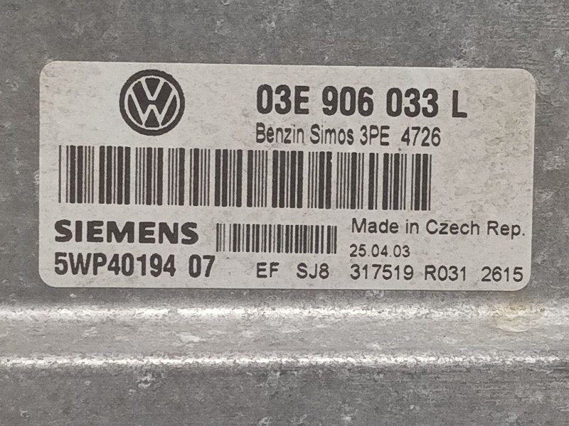 Recambio de centralita motor uce para volkswagen polo (9n1) conceptline referencia OEM IAM 5WP4019407 03E906033L 