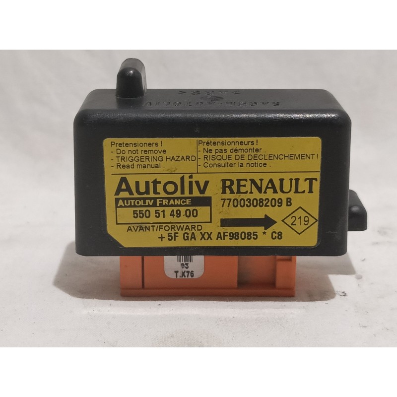 Recambio de centralita airbag para renault kangoo (f/kc0) 1.9 diesel referencia OEM IAM 820098401 550751800 