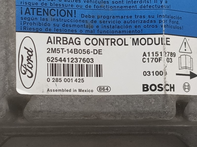 Recambio de centralita airbag para ford focus berlina (cak) trend referencia OEM IAM 625441237603 2M5T14B056 0285001425