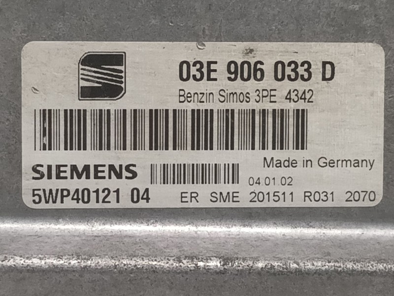 Recambio de centralita motor uce para seat ibiza (6l1) stella referencia OEM IAM 5WP4012104 03E906033D 