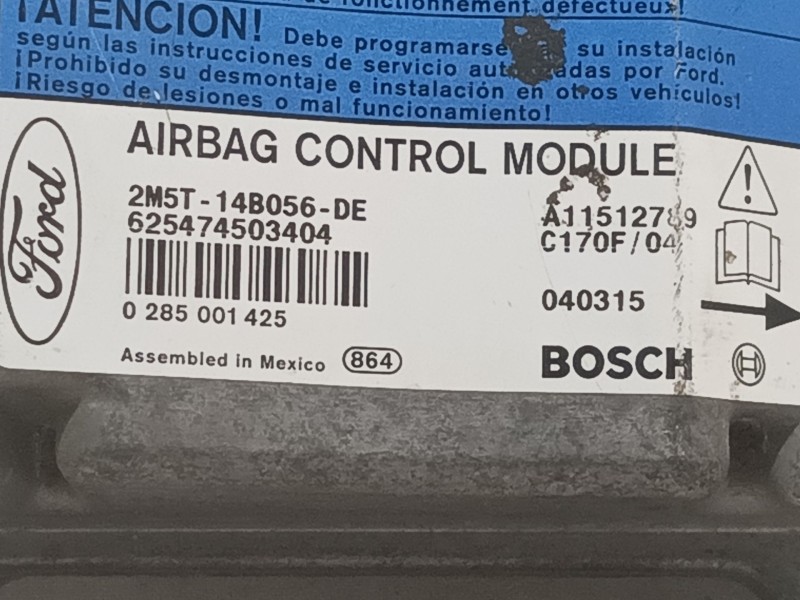Recambio de centralita airbag para ford focus turnier (cak) ghia referencia OEM IAM 1133609 2M5T14B056DE 625474503404