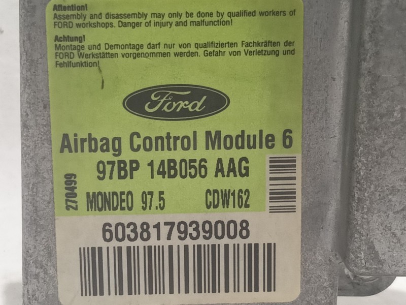 Recambio de centralita airbag para ford mondeo familiar (gd) referencia OEM IAM 603817939008 97BP14B056 