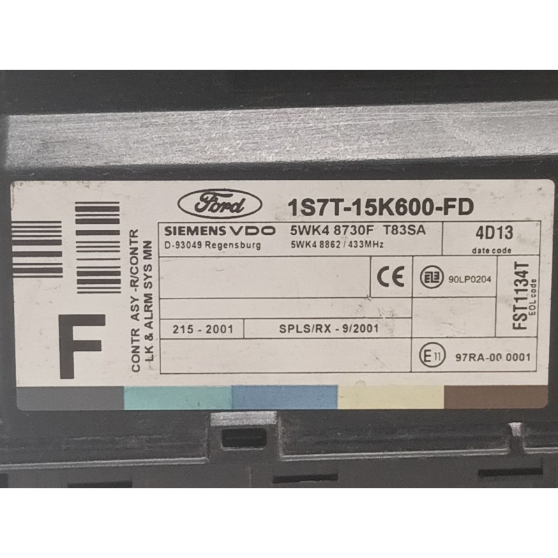 Recambio de modulo electronico para ford focus turnier (cak) ghia referencia OEM IAM 5WK48730F 1S7T15K600FD  Recambio de modulo electronico para ford focus turnier (cak) ghia referencia OEM IAM 5WK48730F 1S7T15K600FD