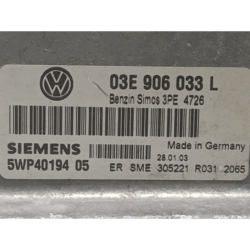 Recambio de centralita motor uce para volkswagen polo (9n1) trendline referencia OEM IAM 5WP4019405 03E906033L  Recambio de centralita motor uce para volkswagen polo (9n1) trendline referencia OEM IAM 5WP4019405 03E906033L