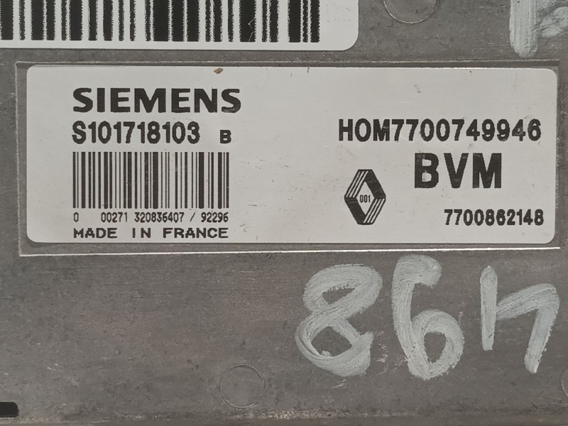Recambio de centralita motor uce para renault 19 (b/c/l53) referencia OEM IAM HOM7700749946 S101718103 