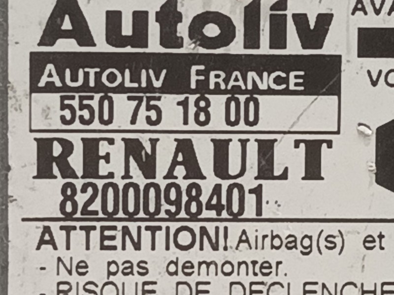 Recambio de centralita airbag para renault kangoo (f/kc0) authentique referencia OEM IAM 550751800  8200098401 Recambio de centralita airbag para renault kangoo (f/kc0) authentique referencia OEM IAM 550751800  8200098401