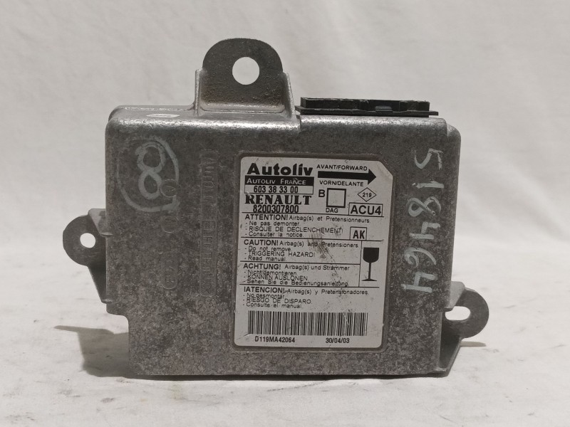 Recambio de centralita airbag para renault megane ii berlina 5p referencia OEM IAM 603383300 8200307800 