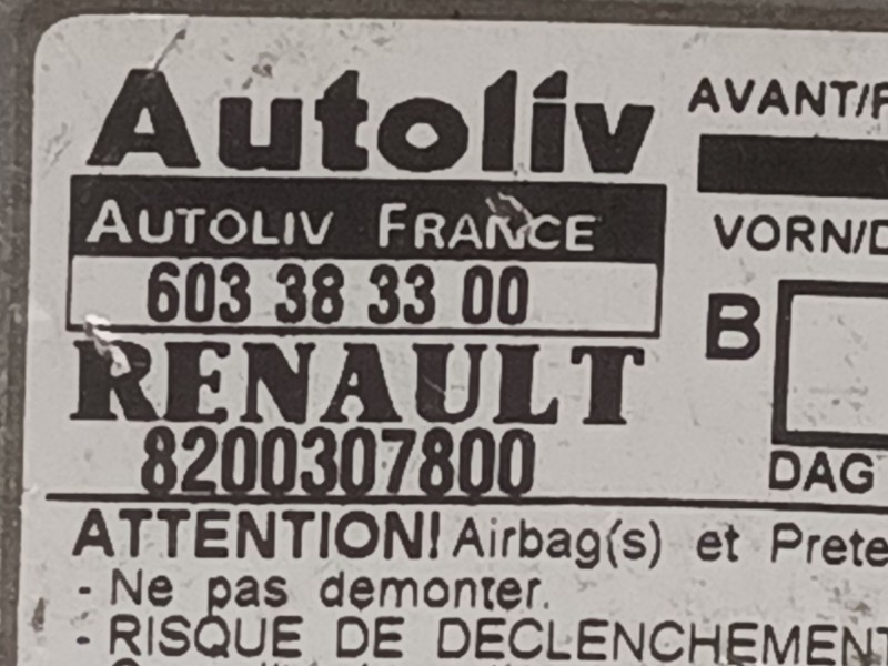 Recambio de centralita airbag para renault megane ii berlina 5p referencia OEM IAM 603383300 8200307800 