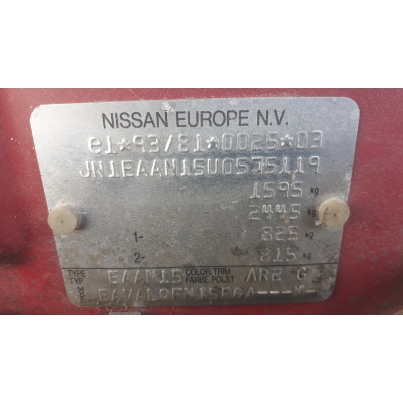 nissan almera (n15) 1.4 cat   |   0.95 - ... | 1995 | 75 cv / 55 kw del año 1995