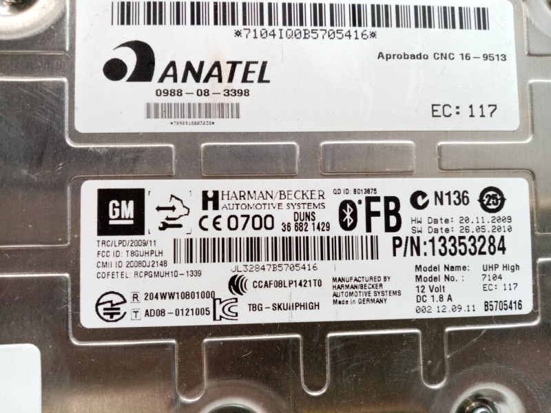 Recambio de modulo electronico para opel insignia berlina referencia OEM IAM 13353284  