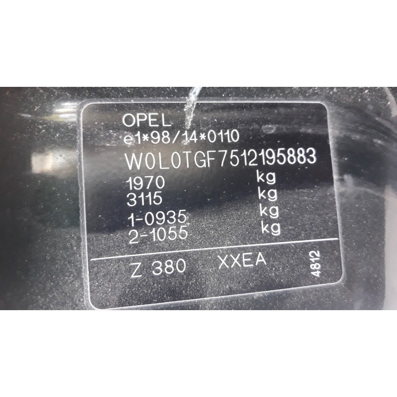 opel zafira a club   |   02.99 - 12.05 | 1999 - 2005 | 101 cv / 74 kw del año 1999