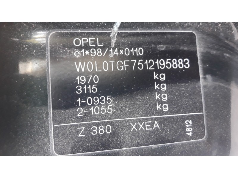 opel zafira a club   |   02.99 - 12.05 | 1999 - 2005 | 101 cv / 74 kw del año 1999