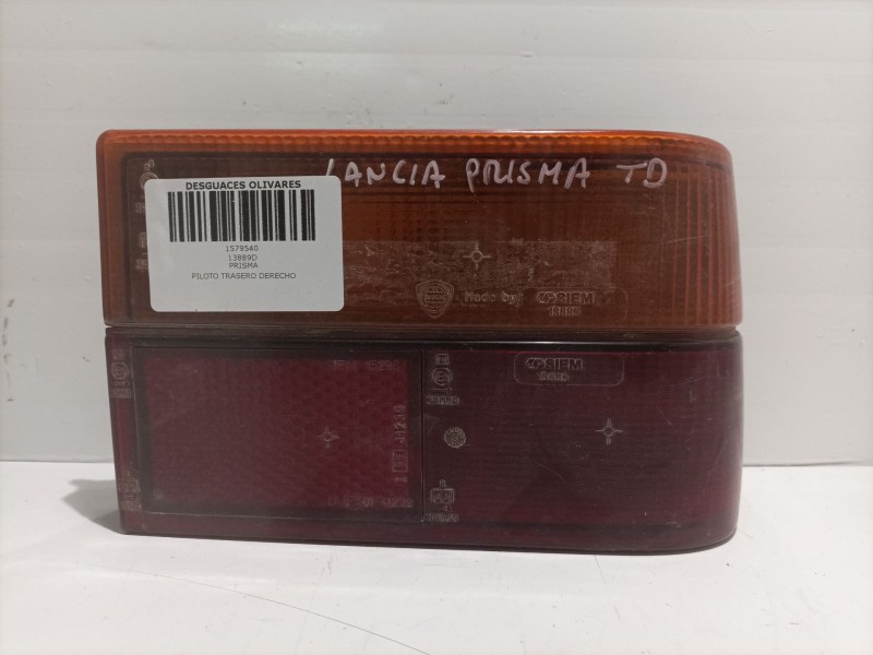 Recambio de piloto trasero derecho para lancia prisma referencia OEM IAM 13889D  