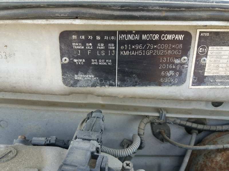 hyundai atos (mx) gls   |   03.98 - 12.02 | 1998 - 2002 | 54 cv / 40 kw del año 1998