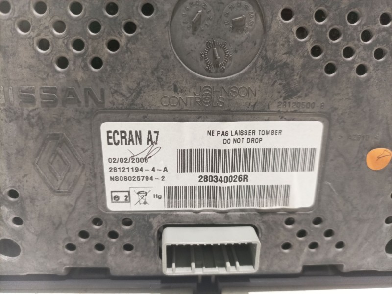 Recambio de pantalla multifuncion para renault laguna iii referencia OEM IAM 259154206R  