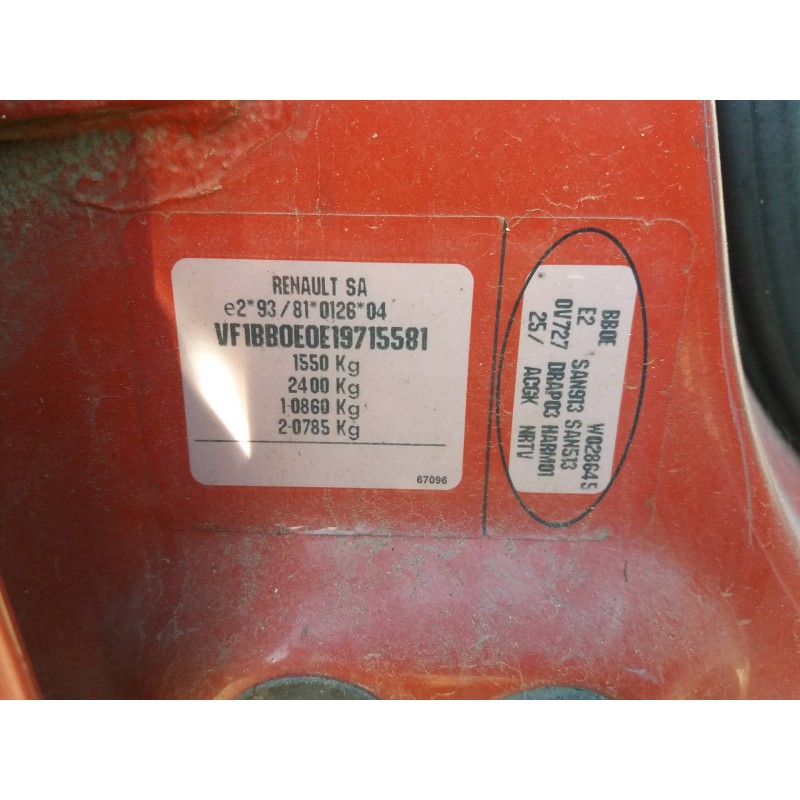 renault clio ii fase i (b/cbo) 1.9 diesel   |   0.98 - 0.01 | 1998 - 2001 | 64 cv / 47 kw del año 1998