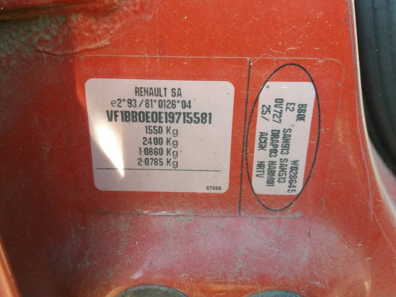 renault clio ii fase i (b/cbo) 1.9 diesel   |   0.98 - 0.01 | 1998 - 2001 | 64 cv / 47 kw del año 1998