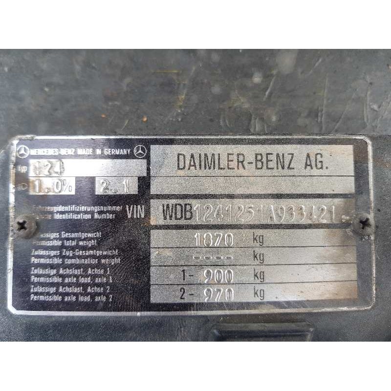 mercedes clase e (w124) berlina 2.5 diesel   |   0.84 - ... | 1984 | 90 cv / 66 kw del año 1984