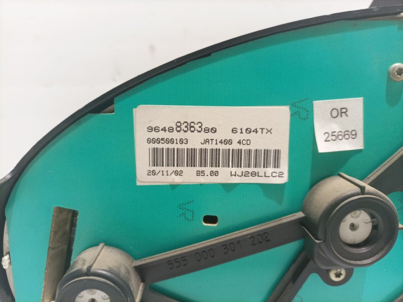 Recambio de cuadro instrumentos para citroen berlingo referencia OEM IAM 9648836380  