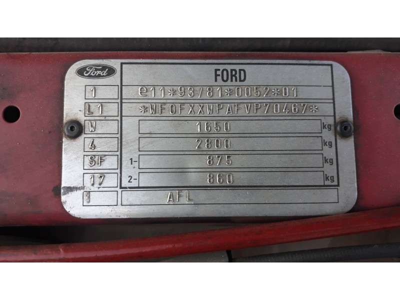 ford escort berl./turnier básico berlina   |   0.95 - ... | 1995 | 88 cv / 65 kw del año 1995