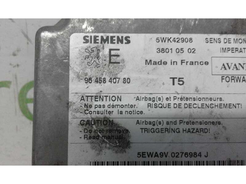 Recambio de centralita airbag para  referencia OEM IAM 5WK42908 9645840780 