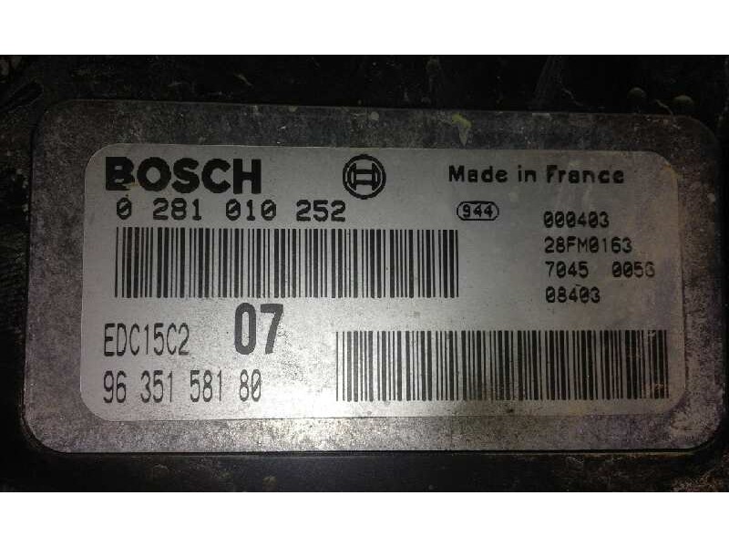 Recambio de centralita motor uce para peugeot 406 berlina (s1/s2)    |   ... | 0 - 2005 referencia OEM IAM 9635158180 0281010252