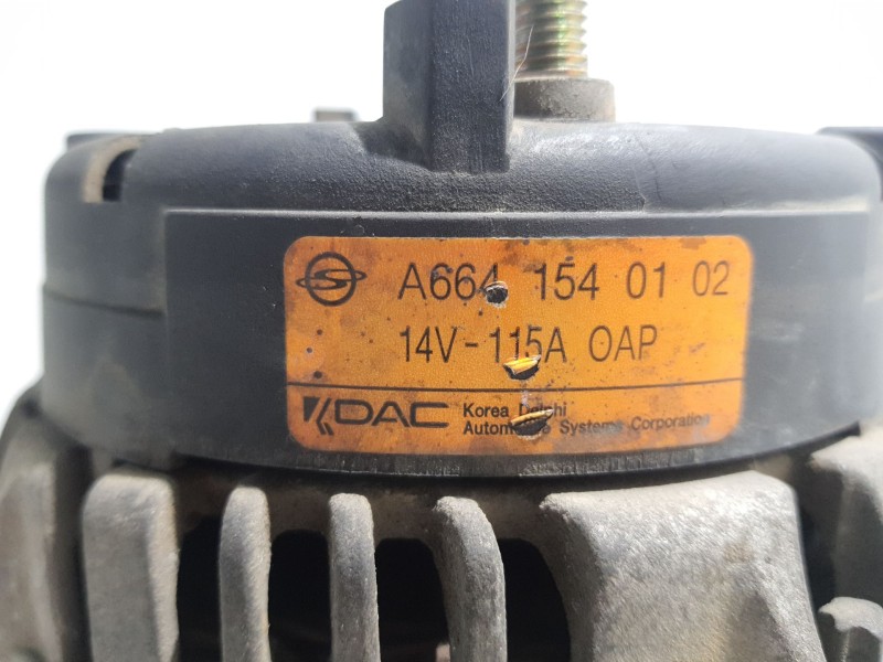 Recambio de alternador para ssangyong actyon referencia OEM IAM 6641540102 A6651540102 96336