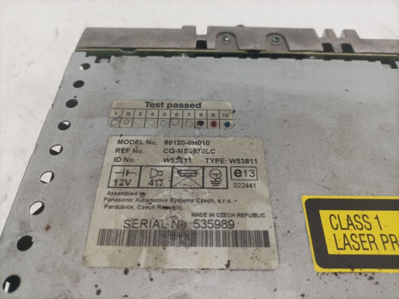 Recambio de sistema audio / radio cd para toyota aygo (kgb/wnb) referencia OEM IAM 861200H010  