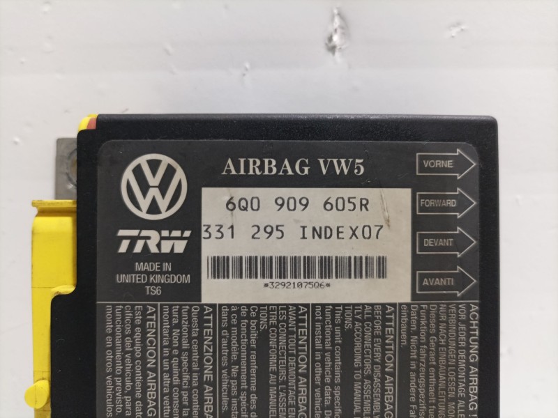 Recambio de centralita airbag para seat ibiza iii (6l1) 1.9 sdi referencia OEM IAM 6Q0909605R TRW 