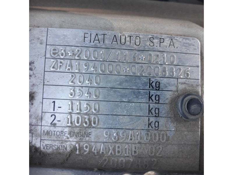 fiat croma (194) 1.9 8v multijet dynamic   |   06.05 - 12.08 | 2005 - 2008 | 120 cv / 88 kw del año 2005