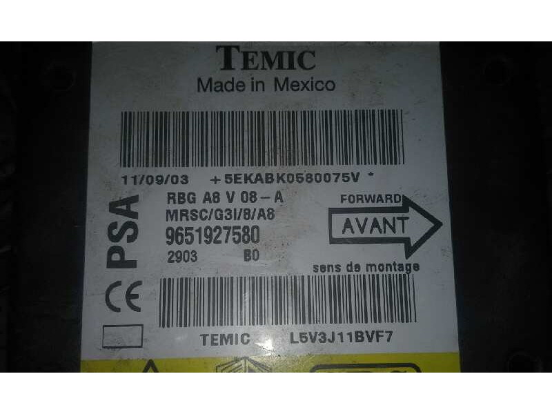 Recambio de centralita airbag para citroen c3 1.4 hdi sx plus   |   04.02 - 12.08 | 2002 - 2008 | 68 cv / 50 kw referencia OEM I