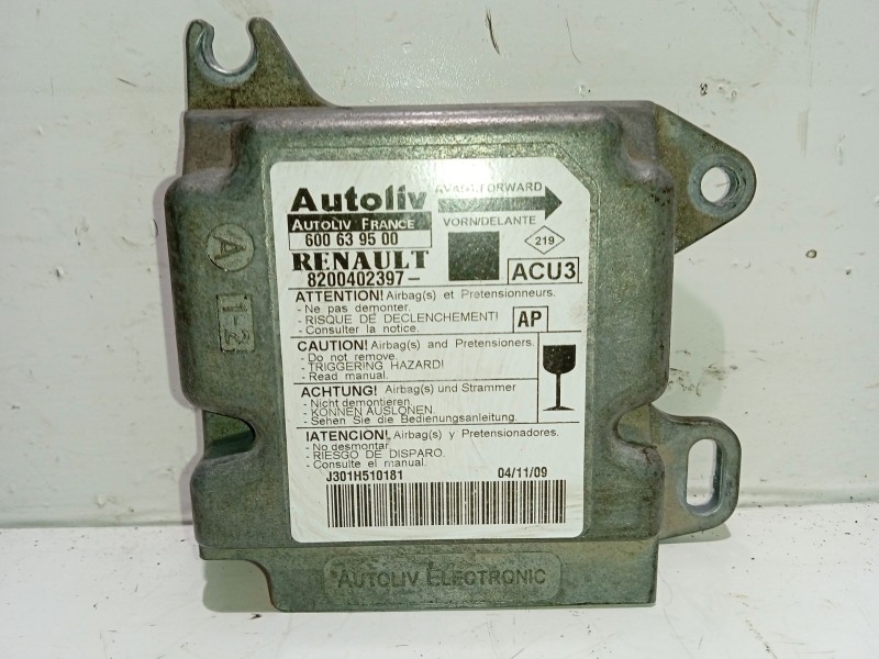 Recambio de centralita airbag para renault scenic 1.9 dci authentique referencia OEM IAM 600639500  