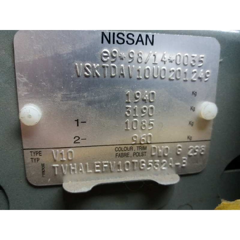 nissan almera tino (v10m) 2.2 dci diesel cat   |   0.00 - ... | 2000 | 112 cv / 82 kw del año 2000
